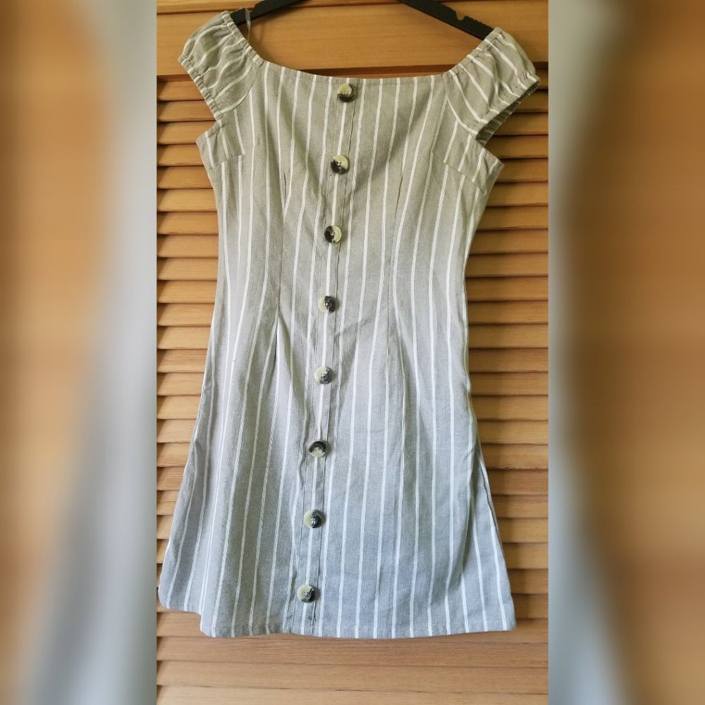 Striped tan dress